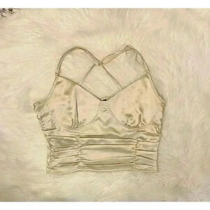 Forever 21 Ruched Satin Criss Cross Cami